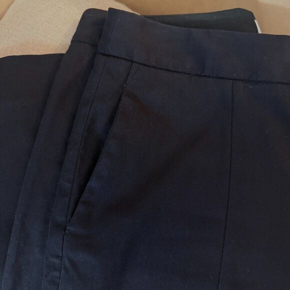 EVERLANE Wide Leg Chino Pant 2 Black Drop Waist Cotton Poplin Baggy Work EUC B55 - Picture 4 of 5